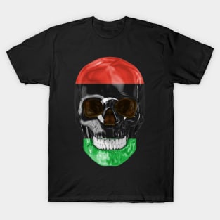 Libya Flag Skull - Gift for Libyan With Roots From Libya T-Shirt